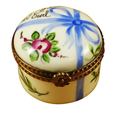 Round Blue First Curl Limoges Box - Limoges Box Boutique