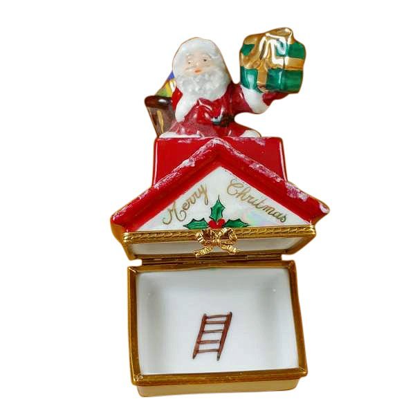 Santa Claus on Roof with Presents