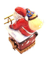 Santa on Chimney Figurine Limoges Box Figurine - Limoges Box Boutique