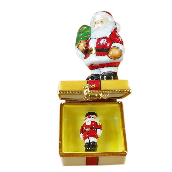 Santa on Present with Removable Nutcracker