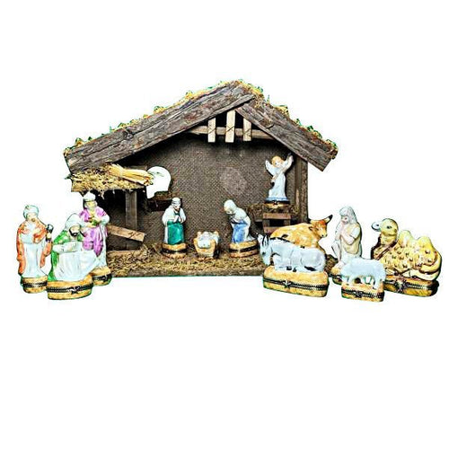Satin Nativity Set featuring 12 beautifully crafted pieces for holiday decor
