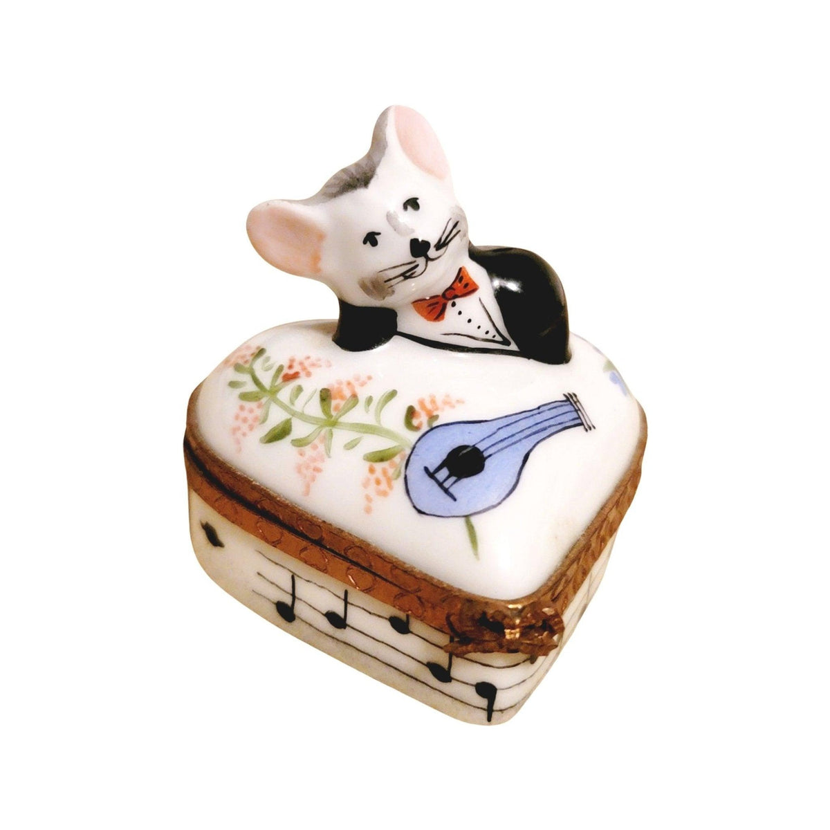 Serenade Musial Love Mouse Dating on Heart Limoges Trinket Box - Limoges Box Boutique