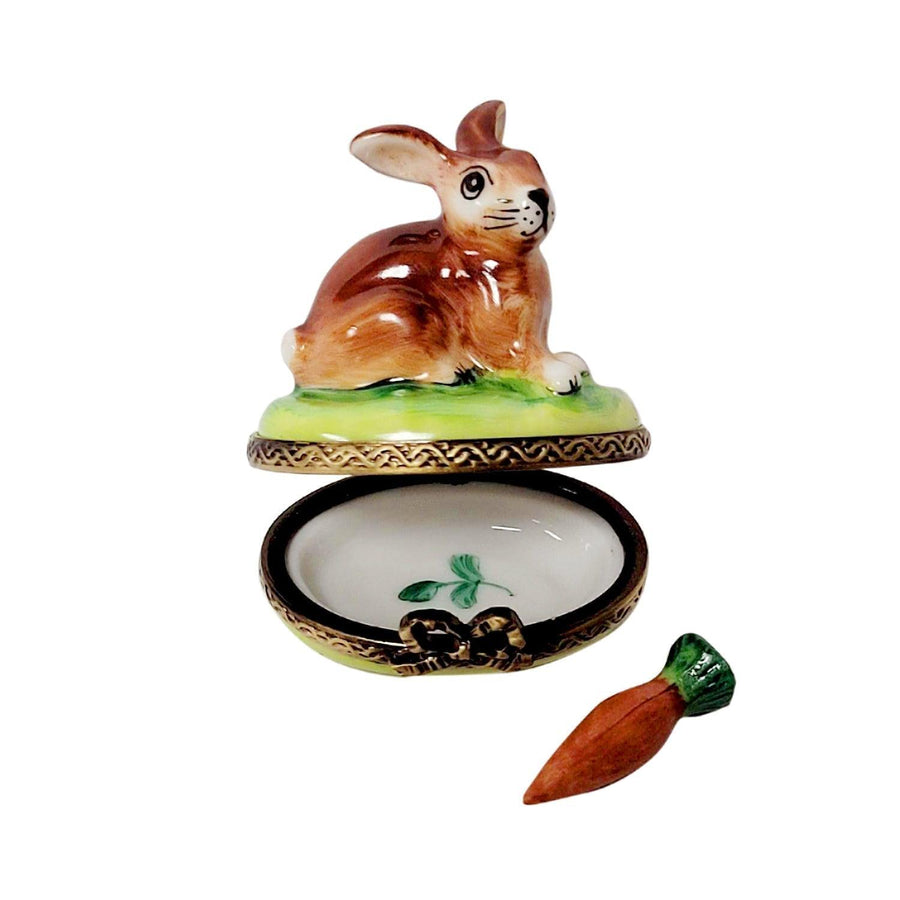 Small Bunny with Removable Carrot Limoges Box - Limoges Box Boutique