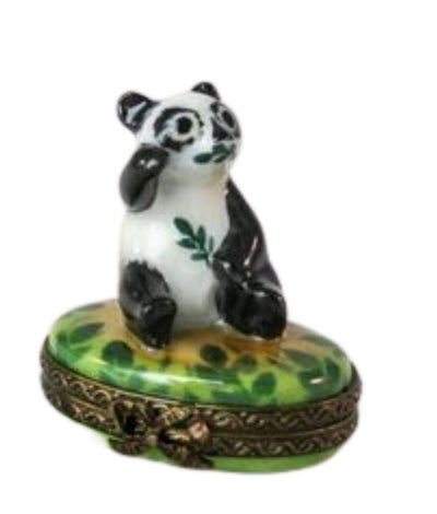 Small Panda Bear Porcelain Limoges Trinket Box - Limoges Box Boutique