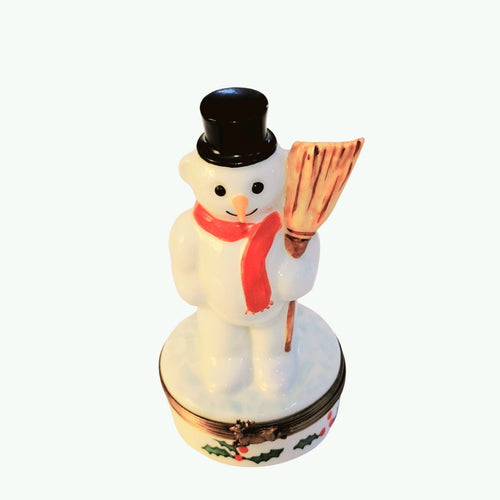 Snowman w Broom Chamart - Retired Extremely Rare