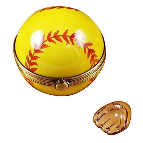 Softball with Removable Glove Limoges Box - Limoges Box Boutique