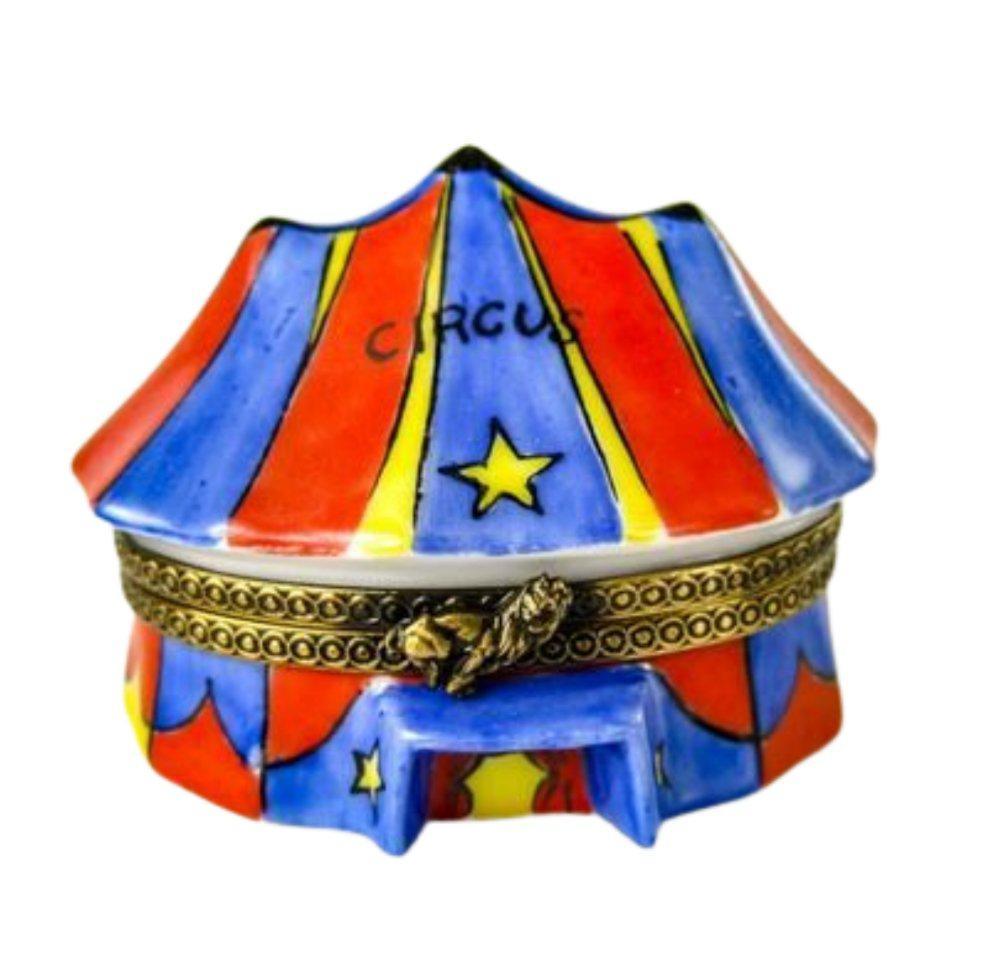 Striped Circus Tent Porcelain Limoges Trinket Box - Limoges Box Boutique