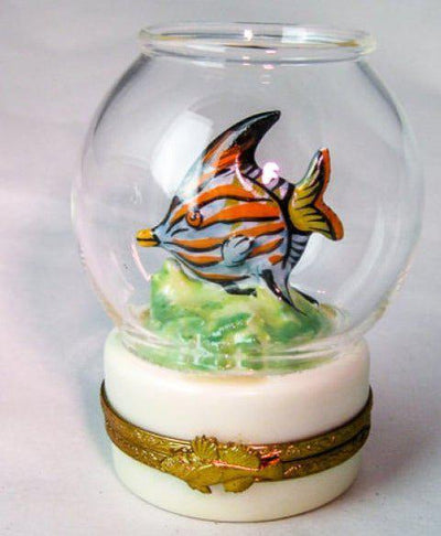 Striped Fish in Porcelain Limoges Trinket Box - Limoges Box Boutique