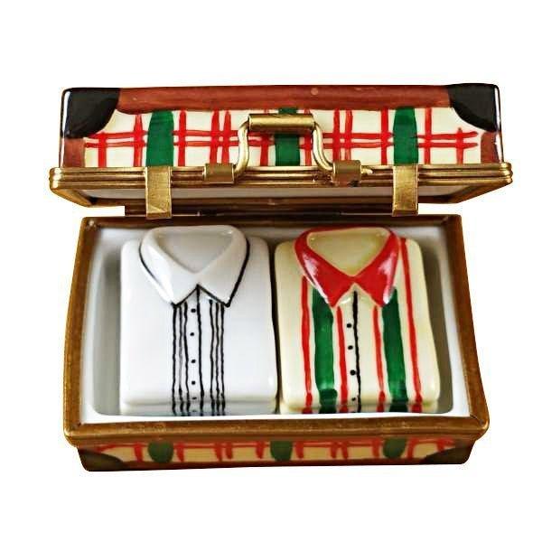 Suitcase with 2 Shirts Limoges Box - Limoges Box Boutique