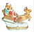 Teddy Bear Santa Claus on Sleigh w Reindeer