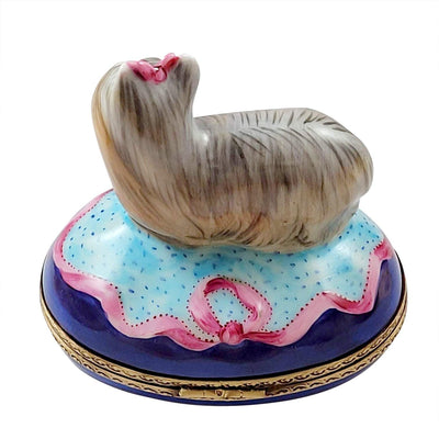 Terrier on Blue Base Limoges Box - Limoges Box Boutique