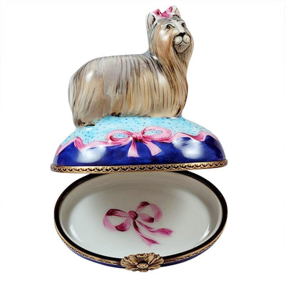 Terrier on Blue Base Limoges Box - Limoges Box Boutique