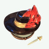 Three Musketeers Black Red Feather Pirate Hat