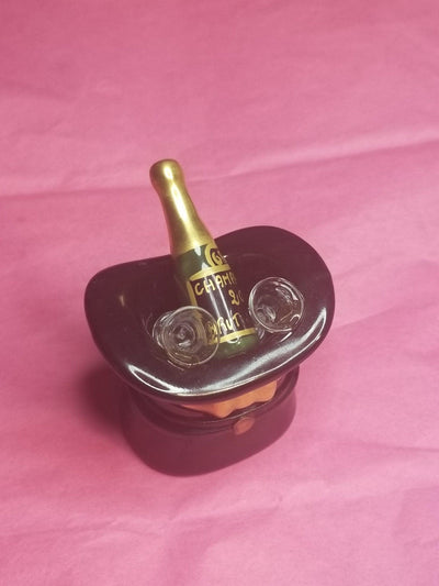 Top Hat Champagne Limoges Box Figurine - Limoges Box Boutique