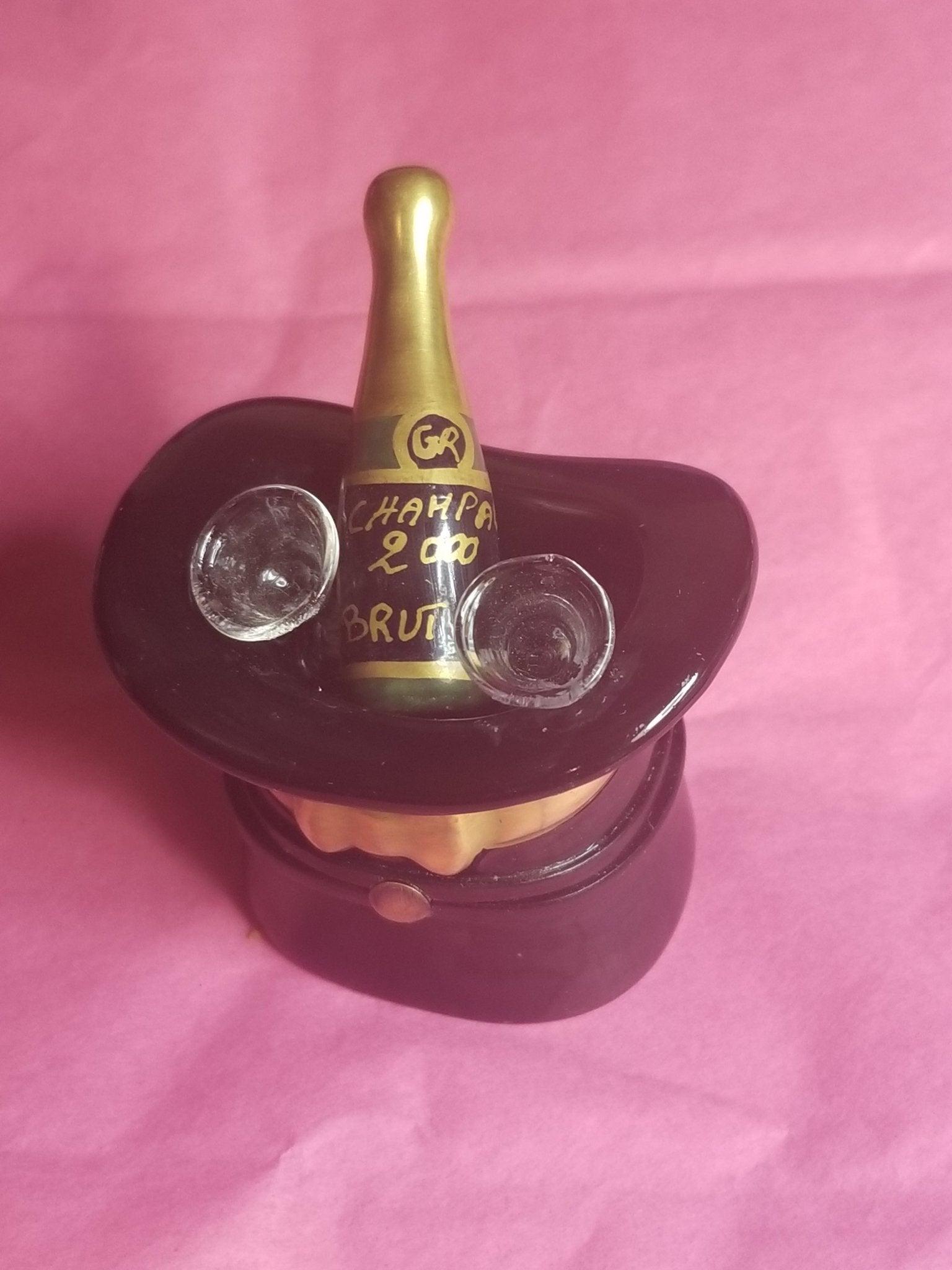 Top Hat Champagne Limoges Box Figurine - Limoges Box Boutique