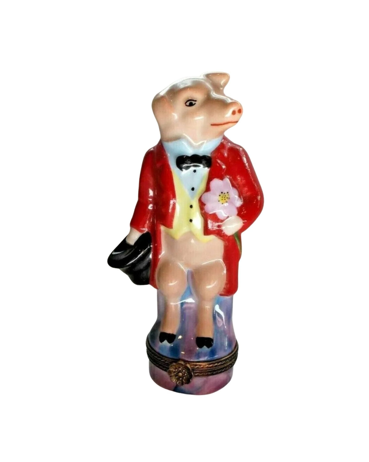 La Gloriette Top Hat Pig Figure