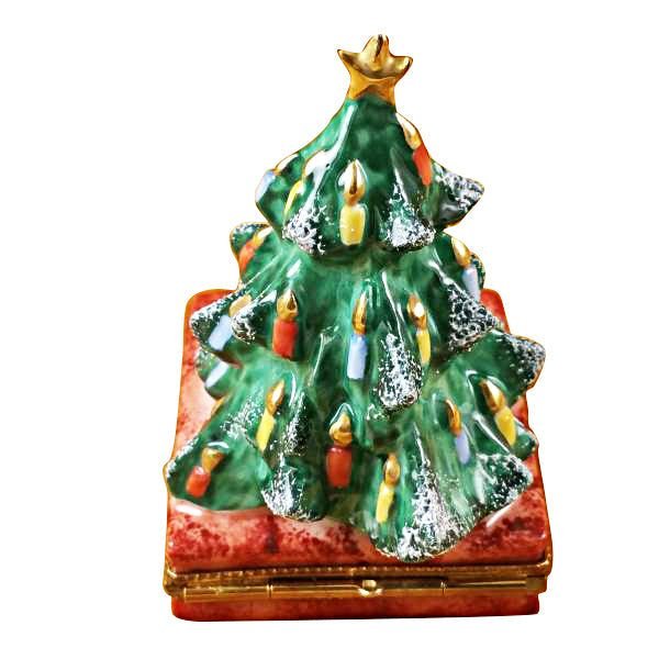 Tree with Manger figurine depicts the nativity scene with intricate details 