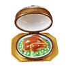 Delicious turkey centerpiece with a beautiful chrome finish for Thanksgiving dinner