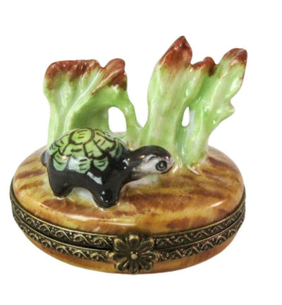 Turtle in Grass Porcelain Limoges Trinket Box - Limoges Box Boutique