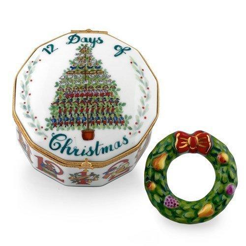 Twelve Days of Christmas with Removable Porcelain Wreath Limoges Box - Limoges Box Boutique