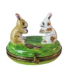 Two Easter Rabbits Porcelain Limoges Trinket Box - Limoges Box Boutique