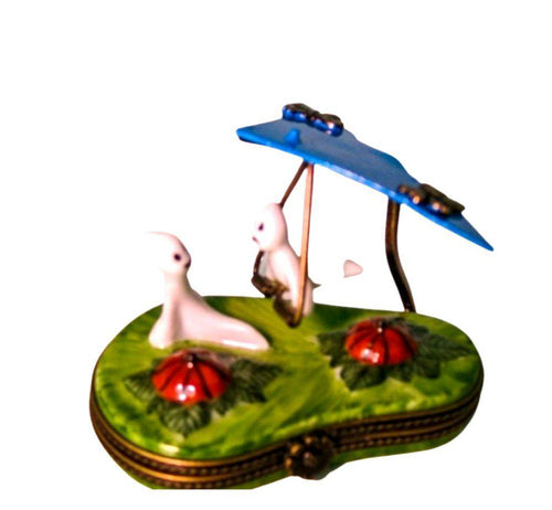 Two Ghosts Playing on Swing Limoges Box Figurine - Limoges Box Boutique