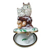 Two Owls with Snow Mouse Christmas Owl Limoges Box - Limoges Box Boutique