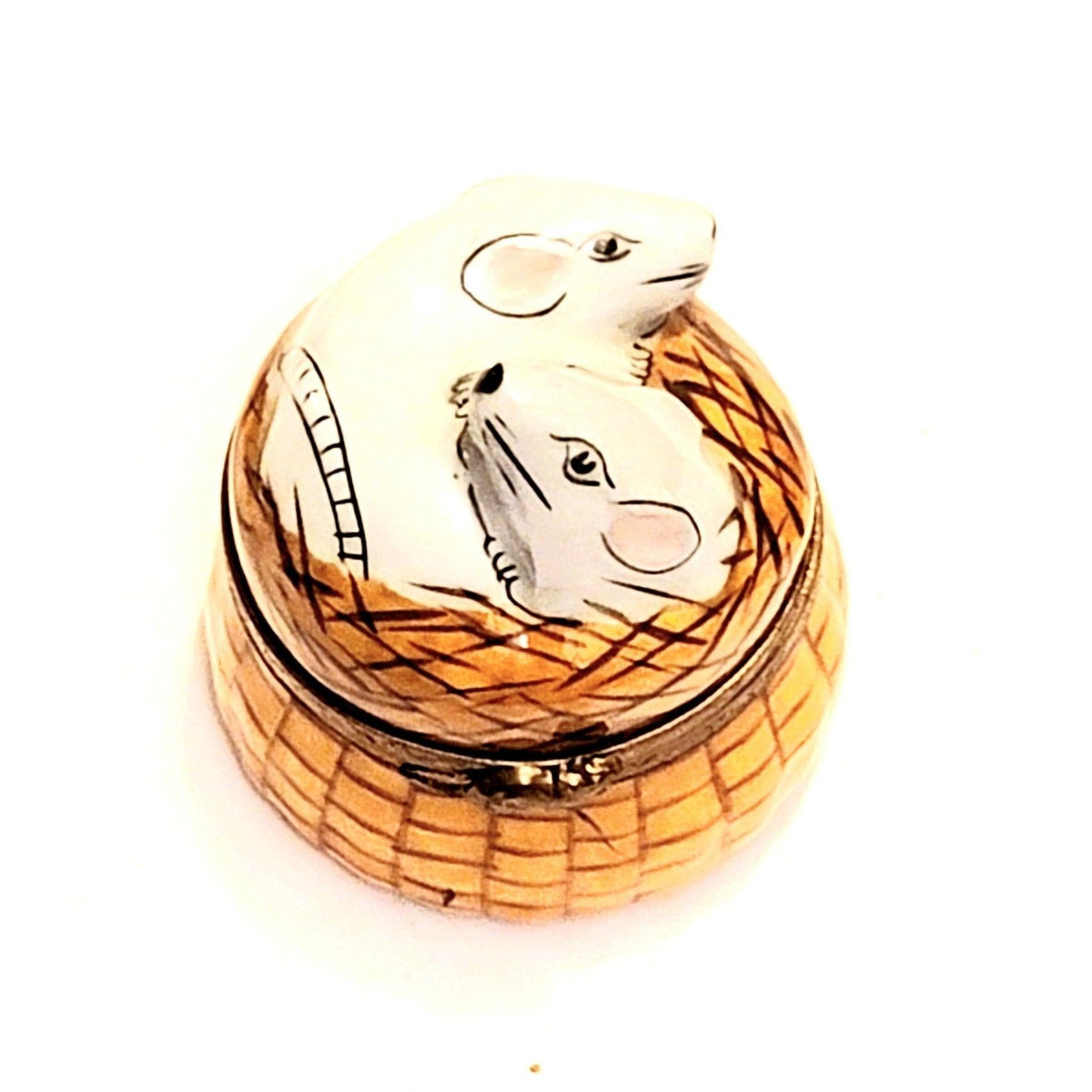 Two Rats in a Basket Limoges Box Figurine - Limoges Box Boutique
