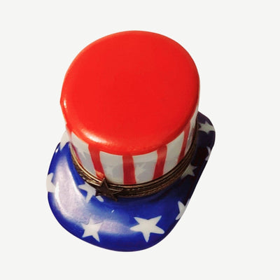 Uncle Sams Hat Patriotic America United States Limoges Box Figurine - Limoges Box Boutique