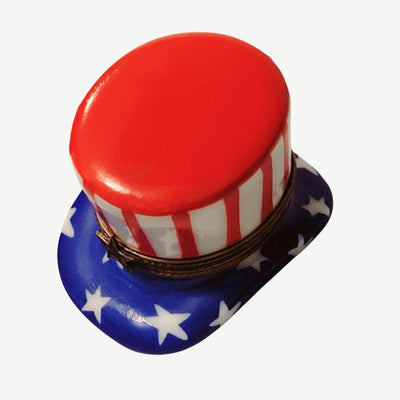 Uncle Sams Hat Patriotic America United States Limoges Box Figurine - Limoges Box Boutique