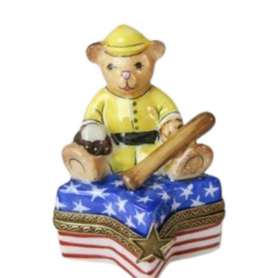 Teddy Bear w Books - Limoges Box