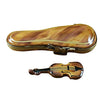 Violin in brown case with bow and rosin