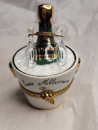 White Cuvee Millenium Bucket of Champagne Two Glasses - Made by Artoria for Sinclair