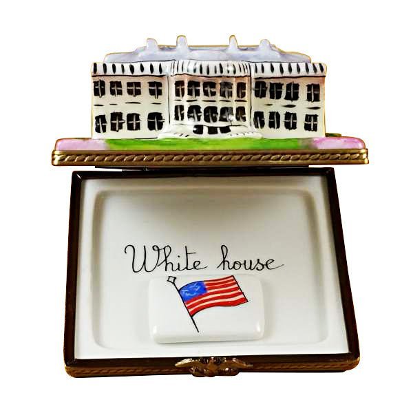 White House with Removable Porcelain Flag