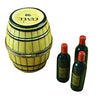 Wine Barrel with 3 Bottles