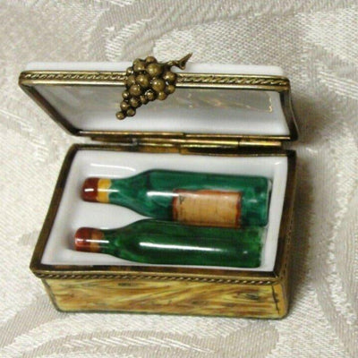 Hard-to-find wine crate with two premium and retired wine bottles