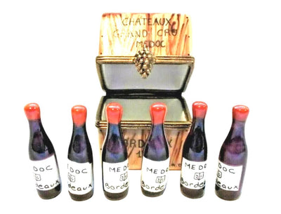 Wine crate with 6 bottles of red and white wine