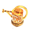 Vintage-inspired wooden watering can with antique finish and intricate detailing