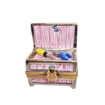 Work Bench Tool Box and Tools Limoges Box Figurine - Limoges Box Boutique