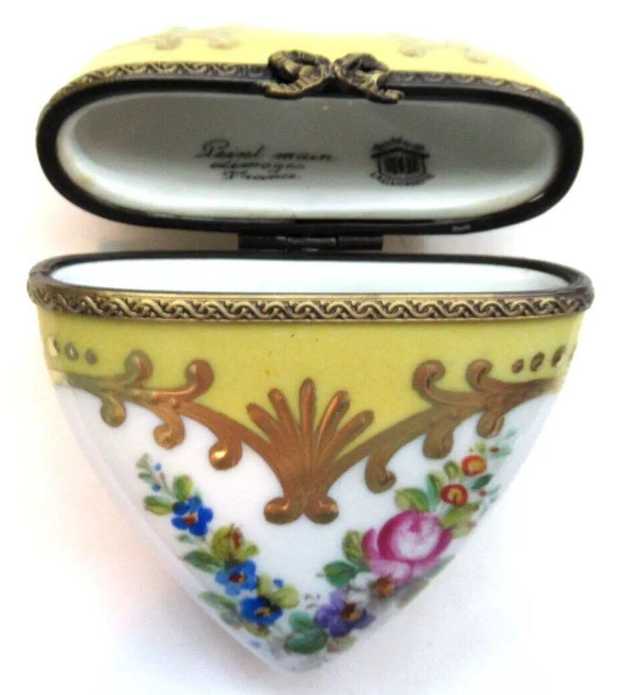 Yellow Gold Heart Limoges Trinket Box Limoges Trinket Box - Limoges Box Boutique