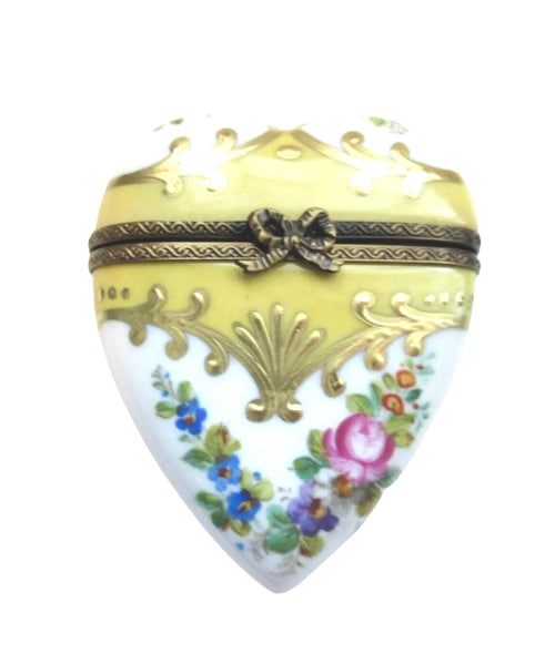Yellow Gold Heart Limoges Trinket Box Limoges Trinket Box - Limoges Box Boutique