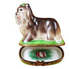 Yorkshire Terrier Green Base Limoges Box - Limoges Box Boutique