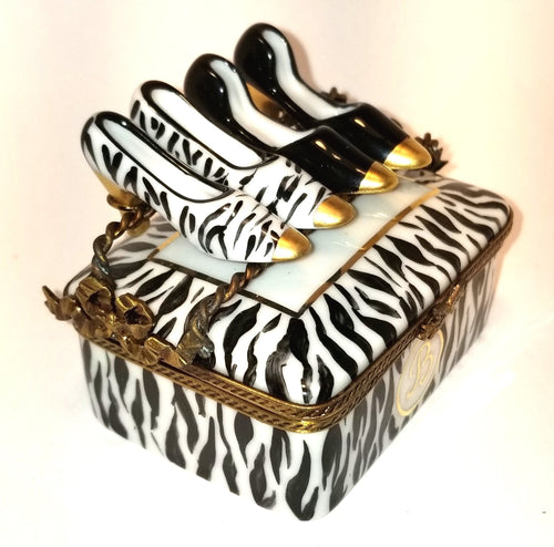 Zebra Shoe Box w Two Pairs of Shoes No. 1 of 750